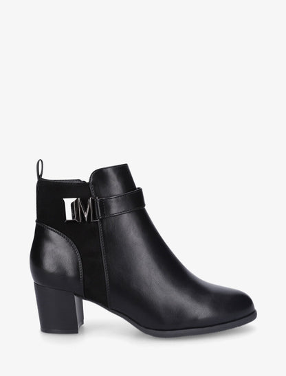 Bottines en simili à boucle fantaisie - Noir - 1