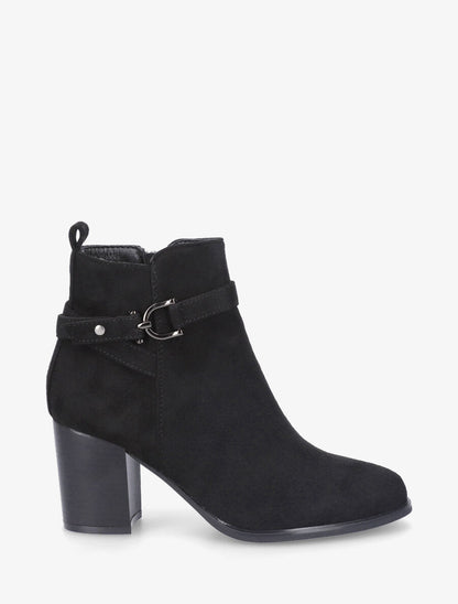 Bottines en suédine et sanglées - Noir - 5