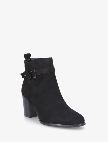 Bottines en suédine et sanglées - Noir - 2