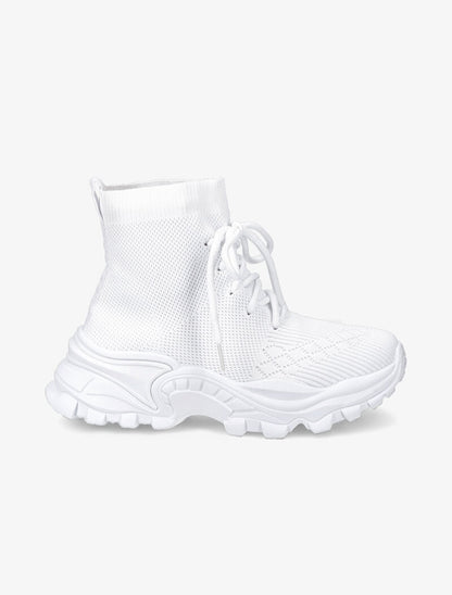 Baskets chaussettes montantes en mesh - Blanc - 1