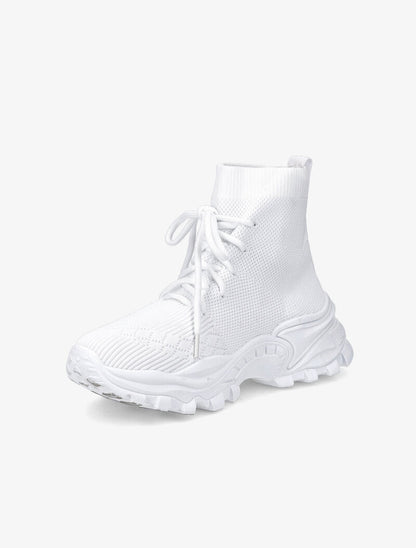 Baskets chaussettes montantes en mesh - Blanc - 3
