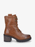 Bottines montantes à lacets en simili - Camel - 5