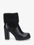 Bottines à talon bi-matière - Noir - 1