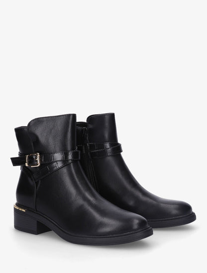 Bottines classiques à boucle en simili - Noir - 4