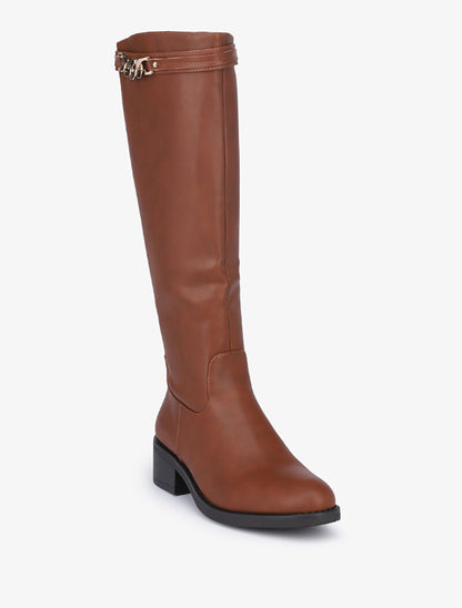Bottes à sangles style chaîne - Camel - 2