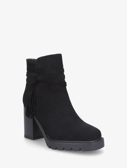 Bottines en suédine à talon - Noir - 2