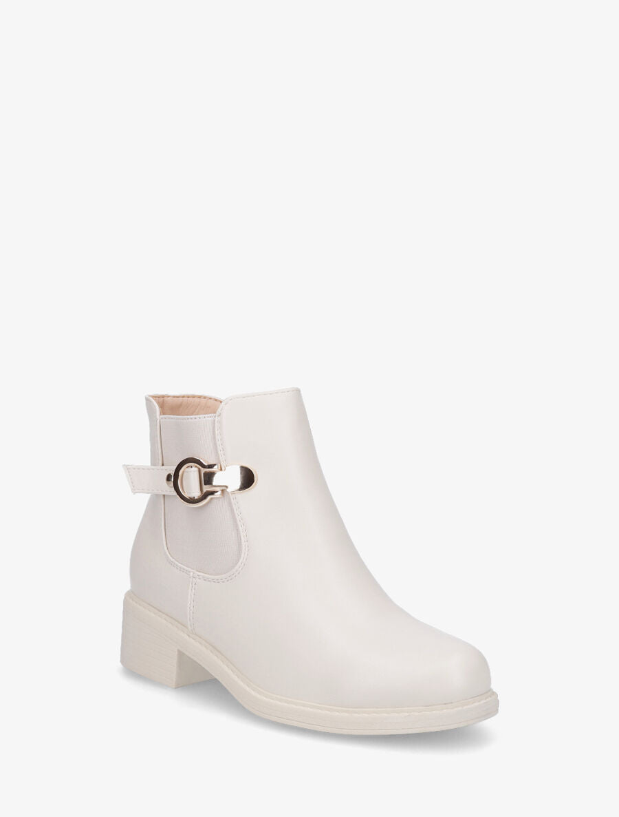 Bottines plates élastiquées croco - Beige - 2