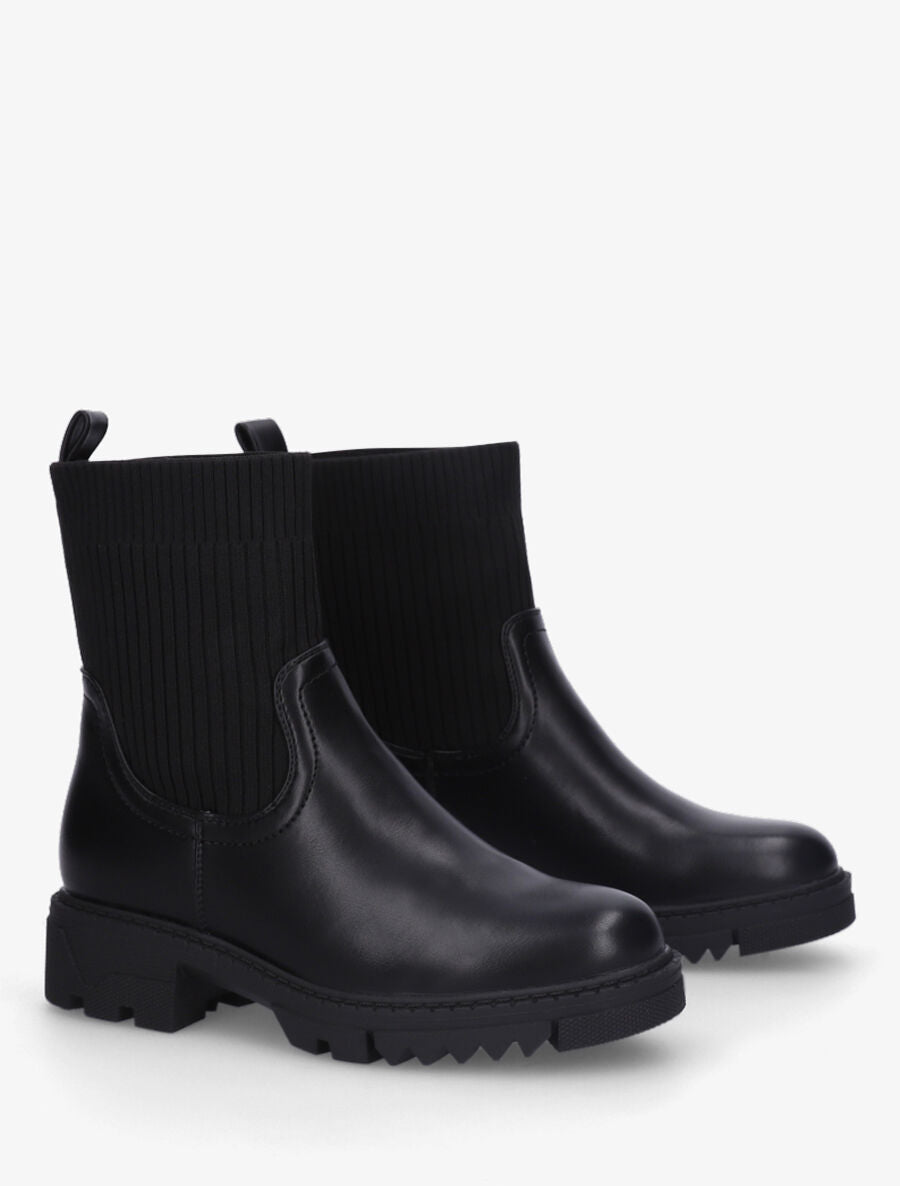 Bottines plates montantes bi-matière - Noir - 4