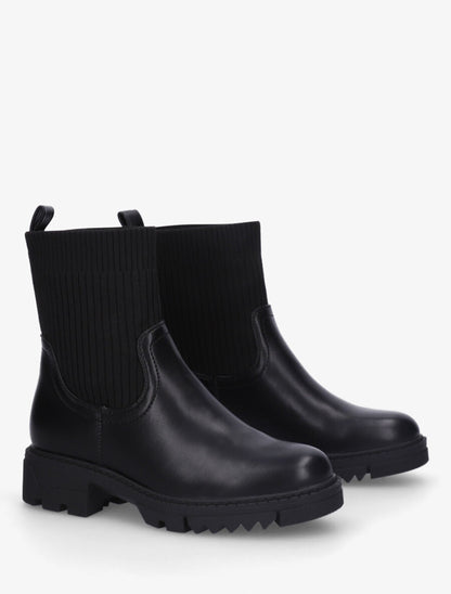 Bottines plates montantes bi-matière - Noir - 4