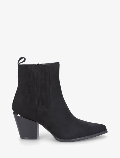 Bottines unies style santiags - Noir - 5