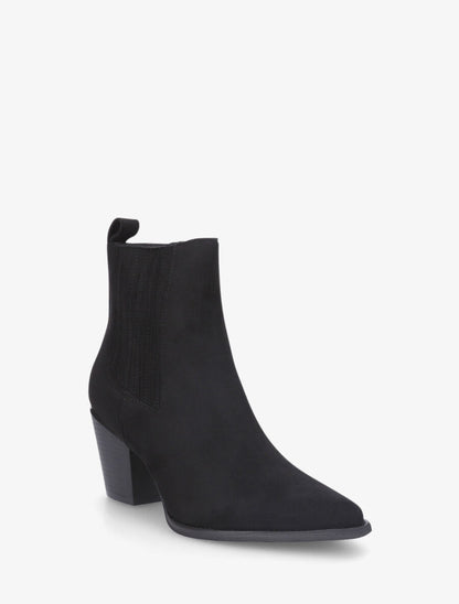 Bottines unies style santiags - Noir - 2