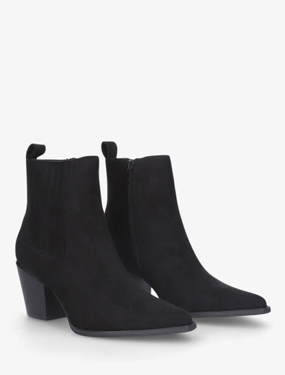 Bottines unies style santiags - Noir - 4