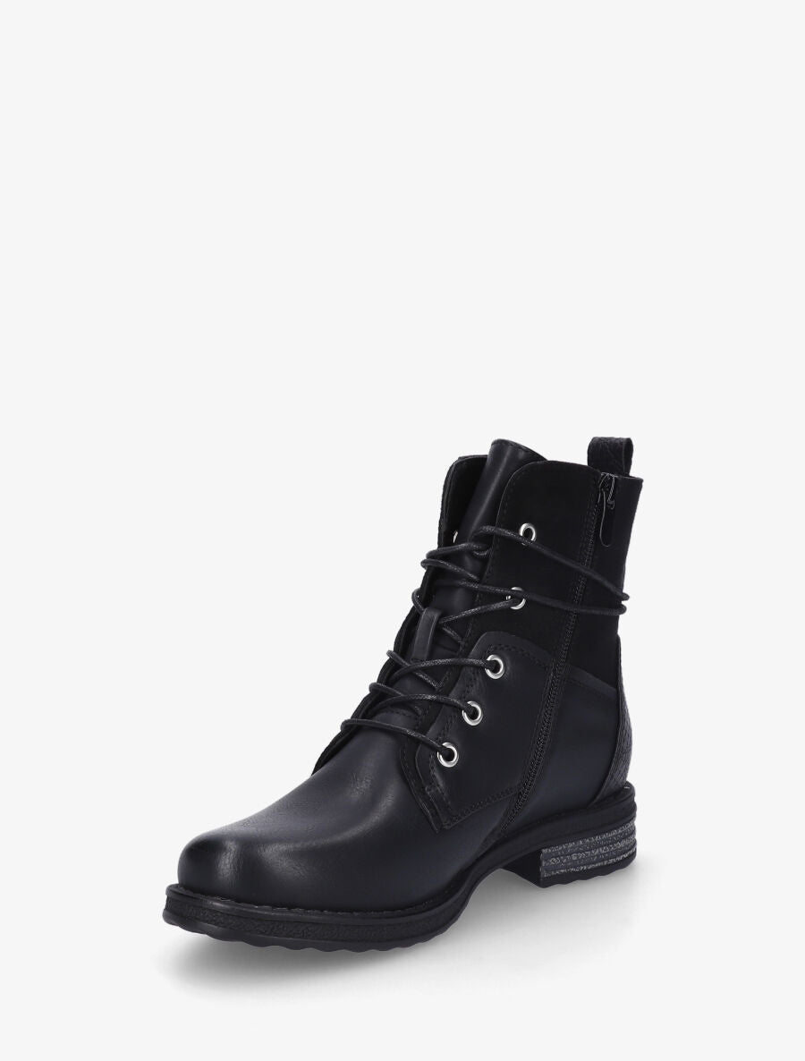 Bottines bi-matière à contrefort python - Noir - 3