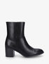 Bottines en simili à talon bloc - Noir - 1