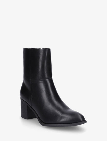 Bottines en simili à talon bloc - Noir - 2