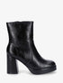 Bottines unies à plateforme - Noir - 1