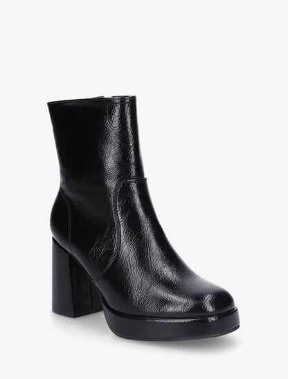 Bottines unies à plateforme - Noir - 2
