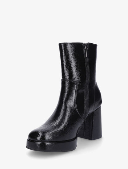 Bottines unies à plateforme - Noir - 3