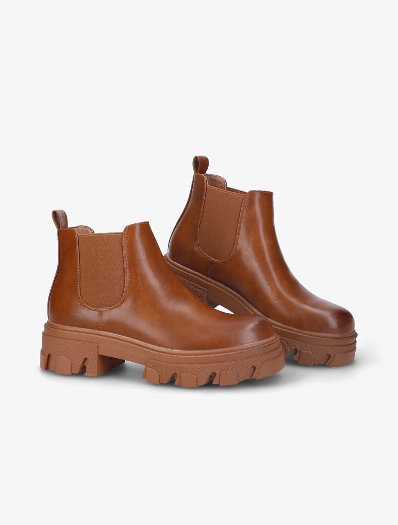 Chelsea boots à semelles crantées - Camel - 4