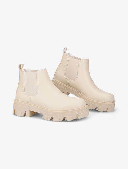 Chelsea boots à semelles crantées - Beige - 4