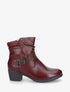 Bottines fourrées et froncées en simili - Bordeaux - 1