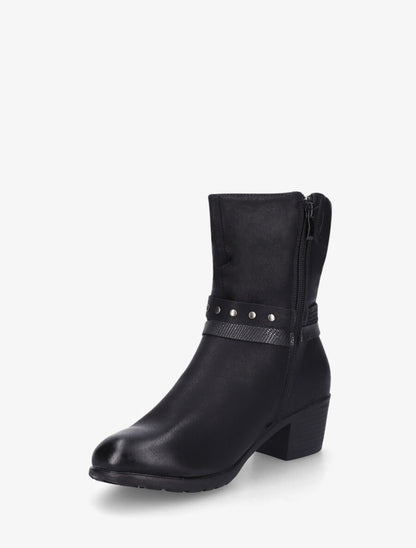 Bottines froncées en simili - Noir - 3