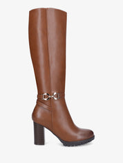 Bottes en simili à talon - Camel - 1