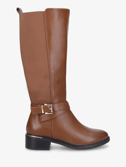 Bottes plates élastiquées en simili - Camel - 1