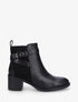 Bottines en simili et suédine - Noir - 1