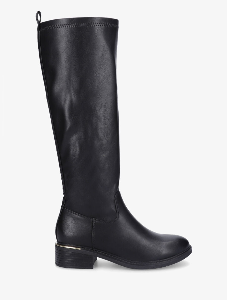 Bottes plates en simili - Noir - 1
