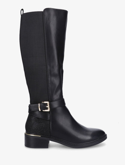 Bottes à contrefort paillété et métal - Noir - 1