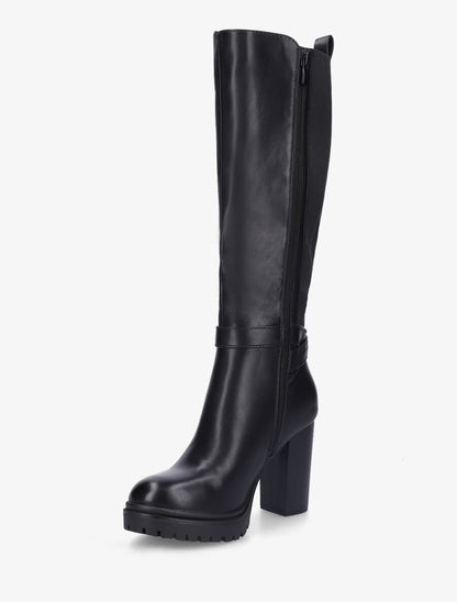 Bottes en simili à talon et plateforme - Noir - 3
