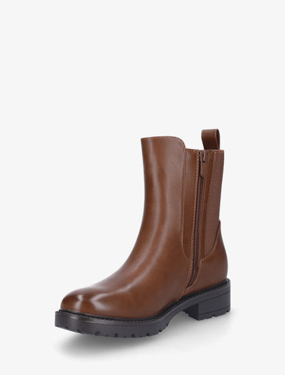 Bottines en simili à zip décoratif - Camel - 3