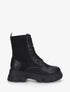 Bottines montantes à lacets style chaussettes - Noir - 5