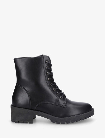 Boots à lacets en simili - Noir - 5