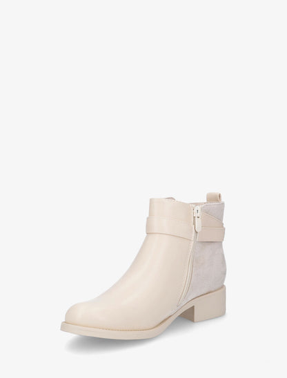 Bottines bi-matière à boucle - Beige - 3