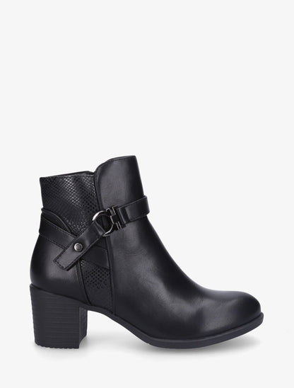 Bottines en simili à empiècement python - Noir - 5