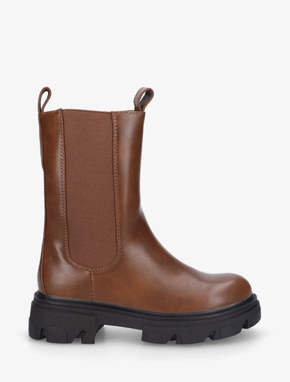 Bottines montantes élastiquées - Camel - 1