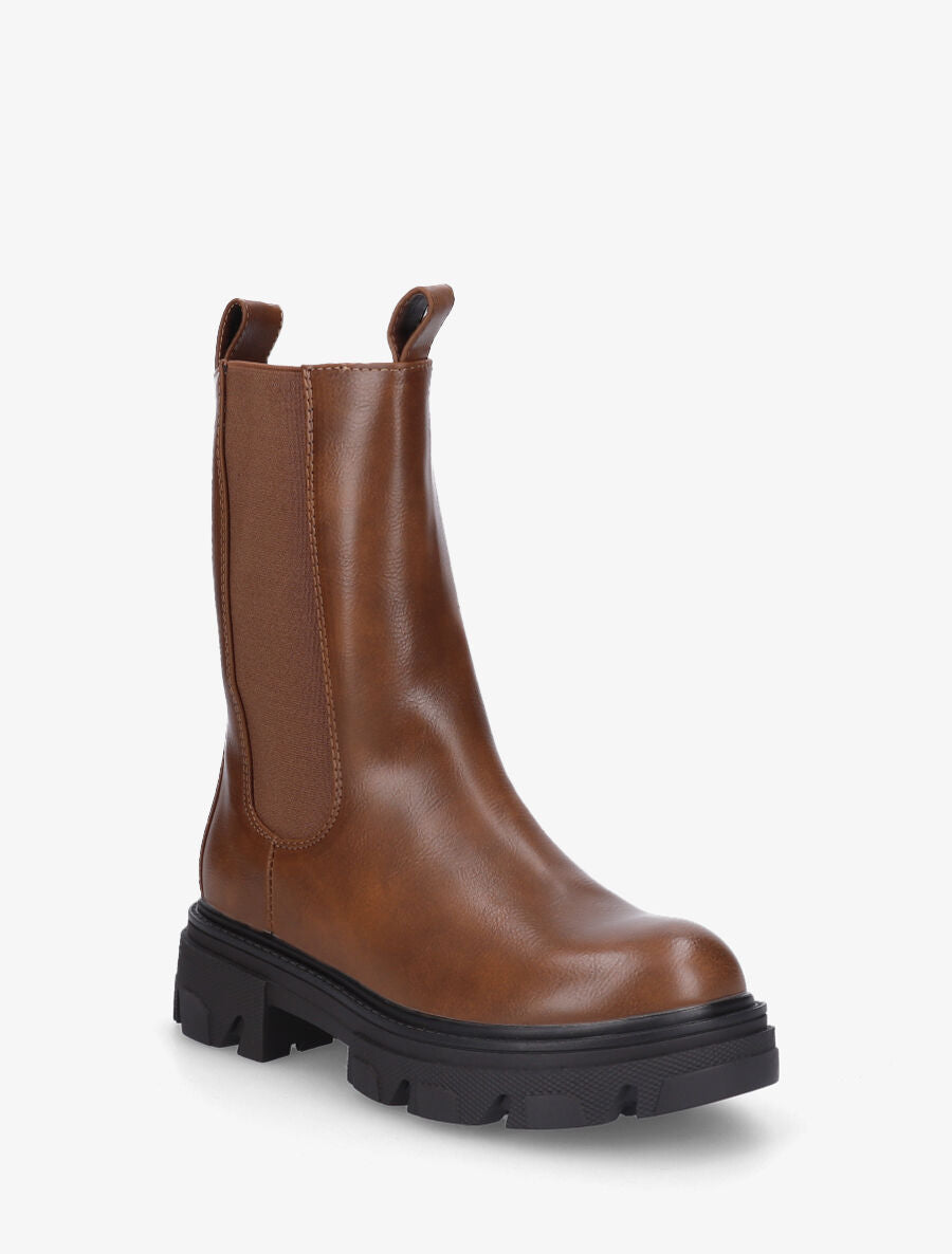 Bottines montantes élastiquées - Camel - 2