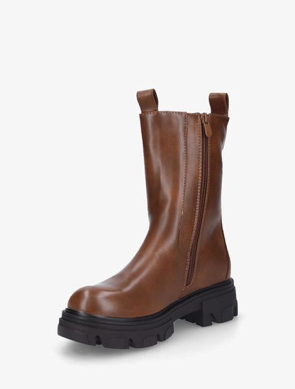 Bottines montantes élastiquées - Camel - 3