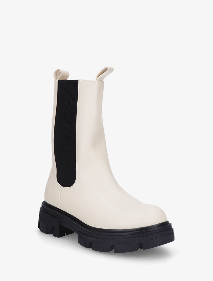Bottines montantes élastiquées - Beige - 2