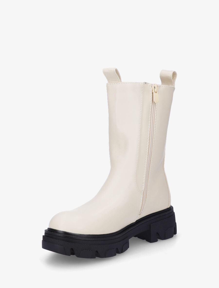 Bottines montantes élastiquées - Beige - 3