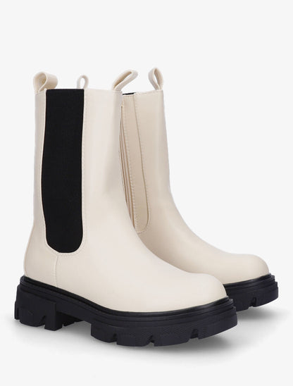 Bottines montantes élastiquées - Beige - 4
