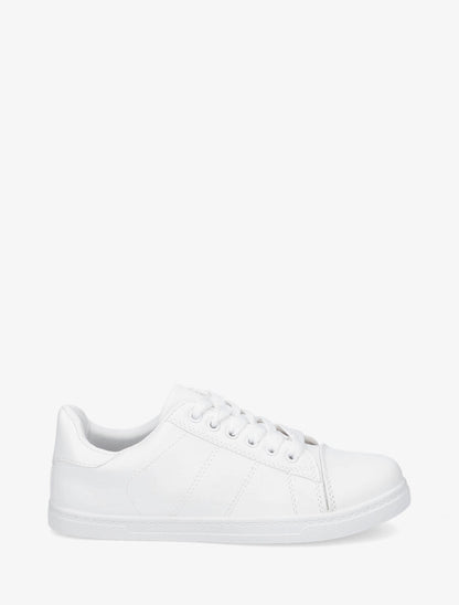 Baskets basiques en simili - Blanc - 1