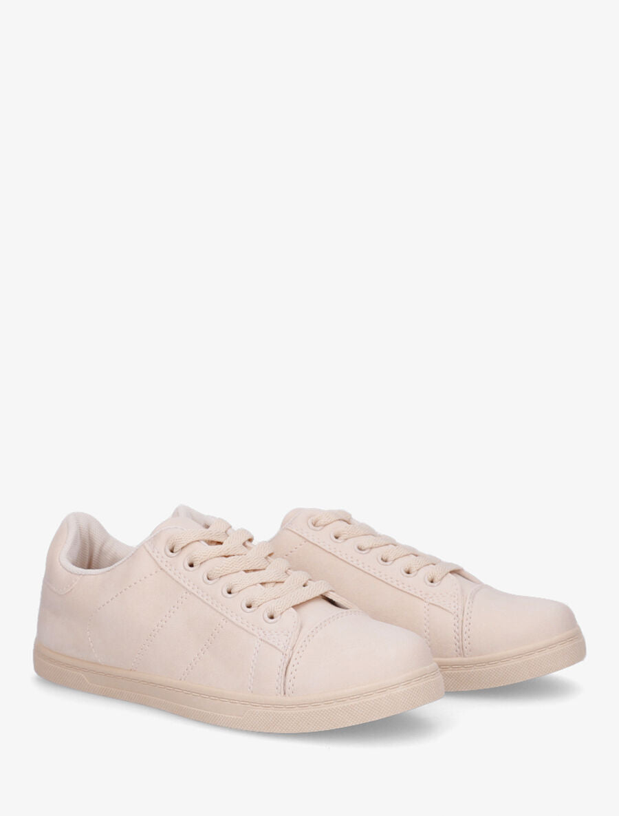 Baskets basiques en simili - Beige - 4