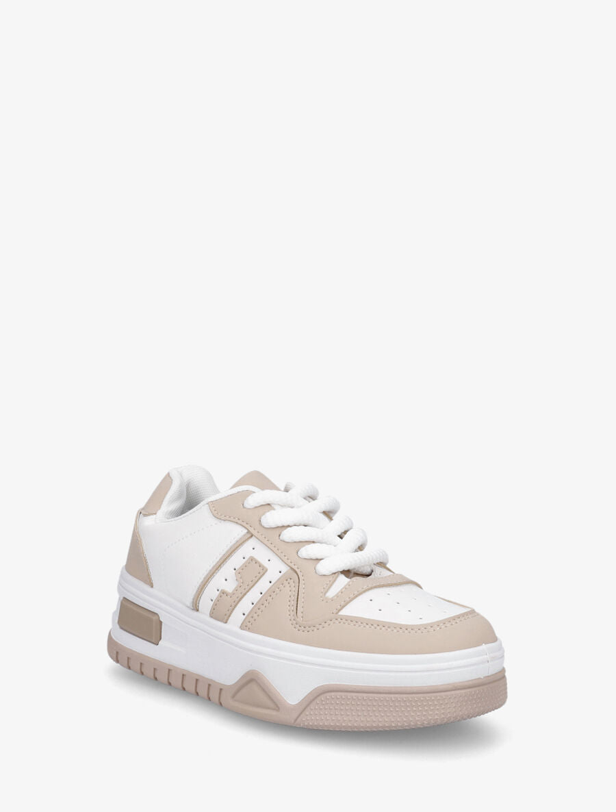 Sneakers à lacets épais - Beige - 2