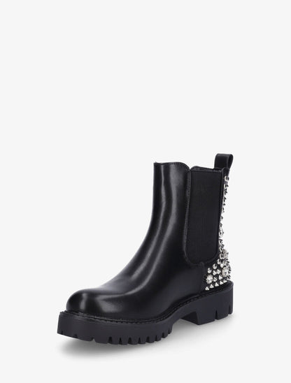 Bottines en simili à clous fantaisies - Noir/argent - 3