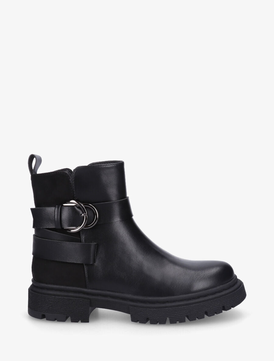 Boots bi-matière à semelle crantée - Noir - 1