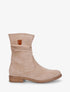 Bottines froncées en suédine - Beige - 1