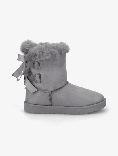 Bottines fourrées à noeuds - Gris - 2